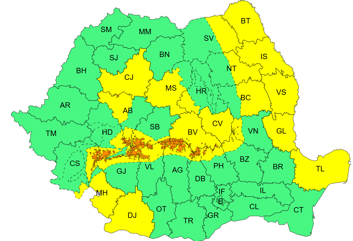 Avertizare Cod Galben de vânt în județul Botoșani