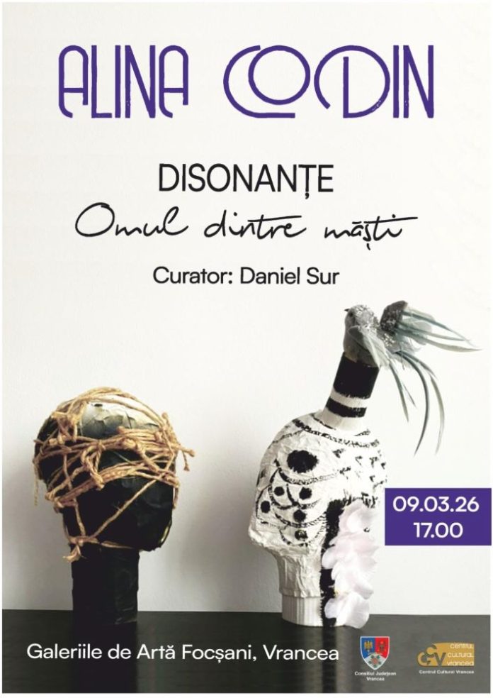 Expoziția „Disonanțe: Omul dintre măști” se deschide la Focșani pe 9 martie 2026