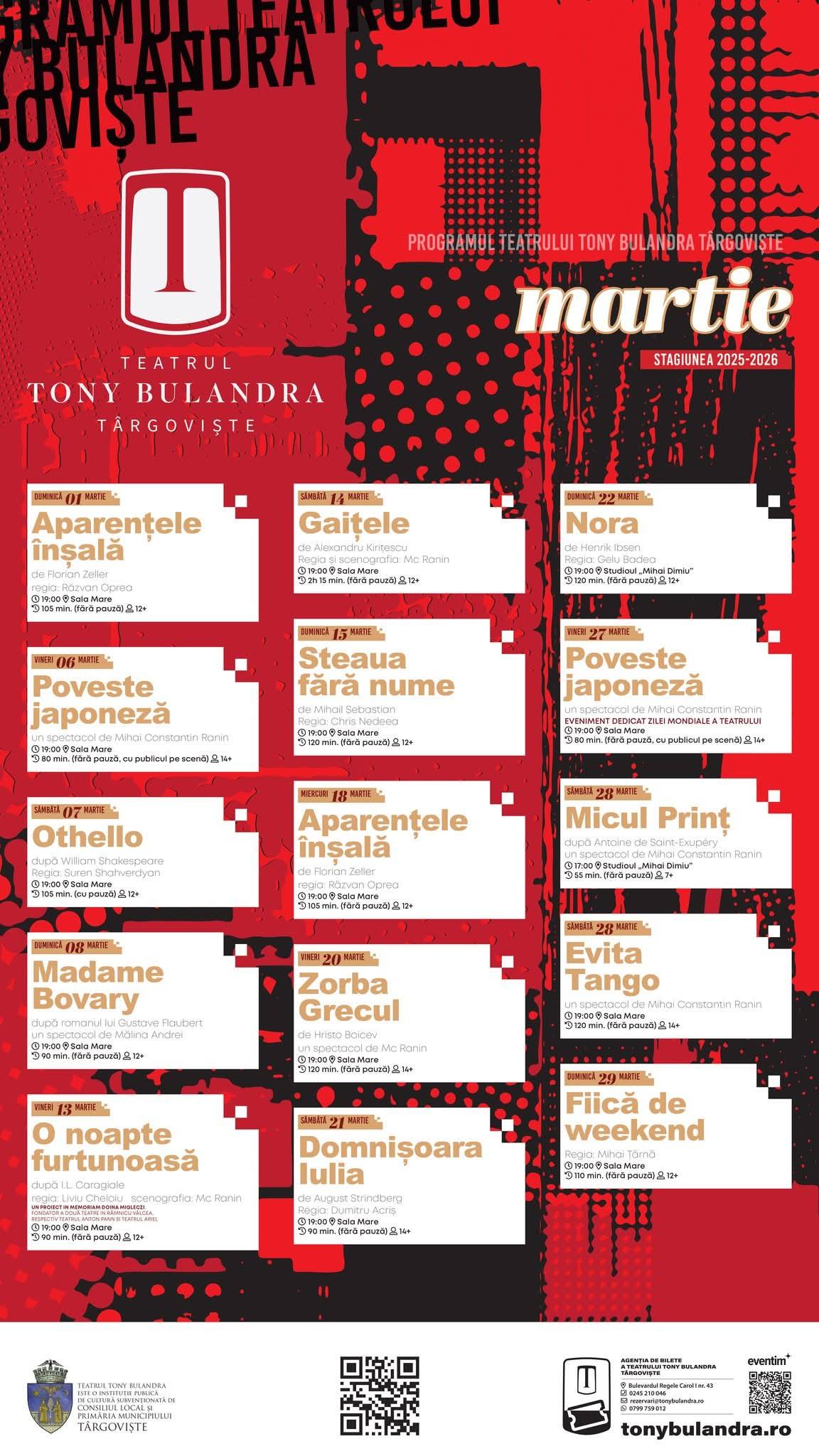 Teatrul Tony Bulandra aduce surprize și spectacole în martie