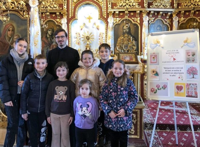 Atelier de mărțișoare organizat de Parohia Fitionești