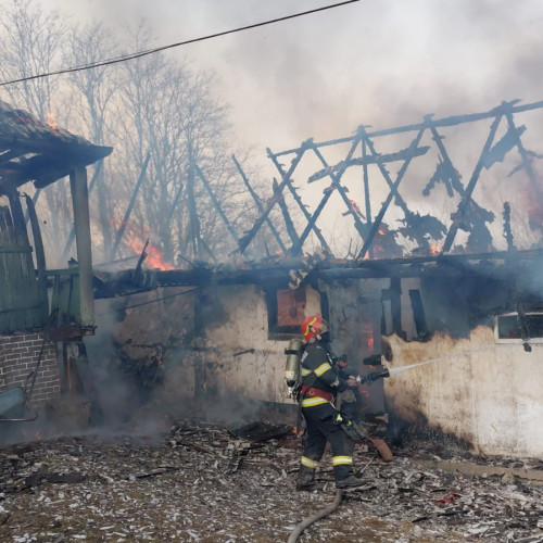 Incendiu devastator în Petricani: Pompierii intervin rapid