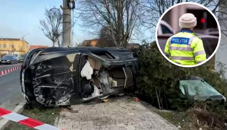 Accident rutier în Ovidiu: un tânăr s-a răsturnat la volan