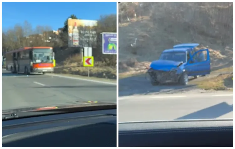 Accident rutier lângă Turda: autobuz și autoturism implicate