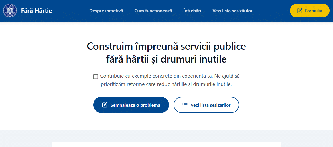 Guvernul României lansează platforma „Fără hârtie” pentru reducerea birocrației