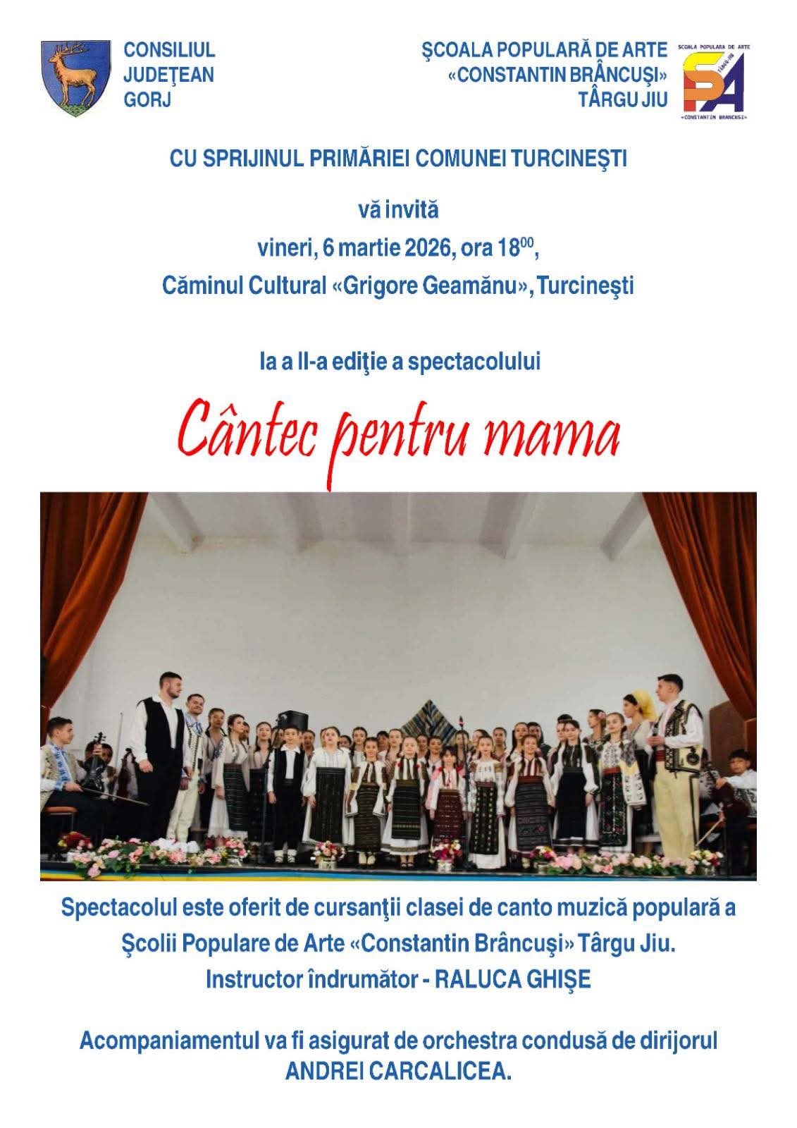 „Cântec pentru mama” revine la Târgu Jiu cu o nouă ediție