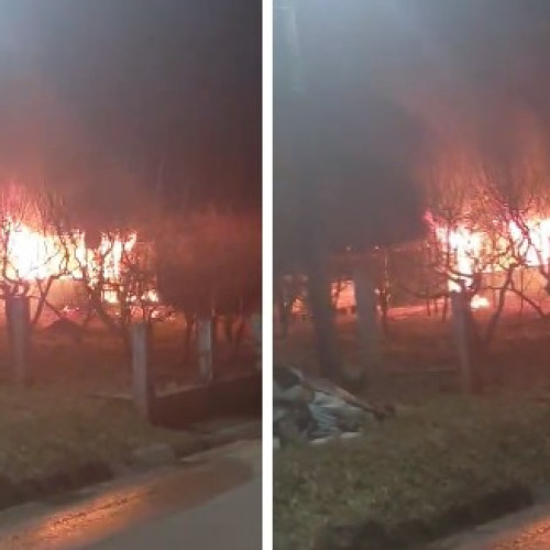 Incendiu devastator la Mlenăuți: casa unei familii a ars complet