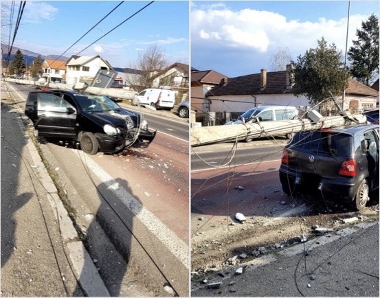 Accident pe DN7 în Vâlcea: Șoferul a adormit la volan