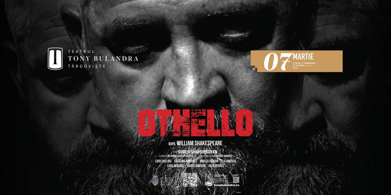 Teatrul Tony Bulandra prezintă Othello pe 7 martie 2026