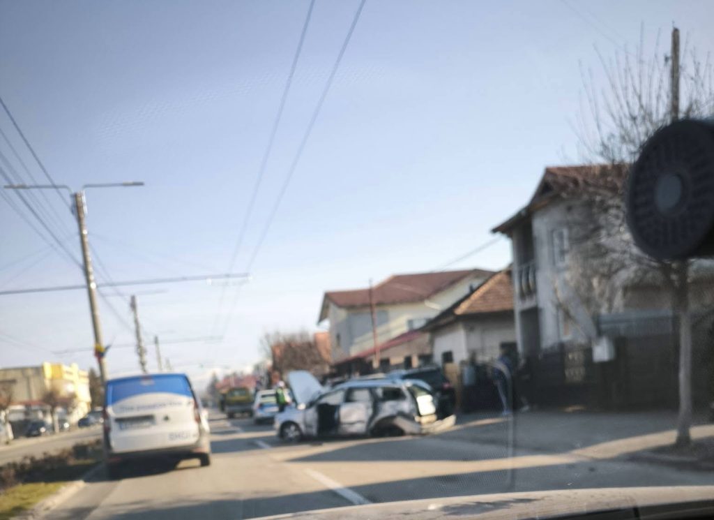 Accident rutier pe Bulevardul Ecaterina Teodoroiu din Târgu Jiu