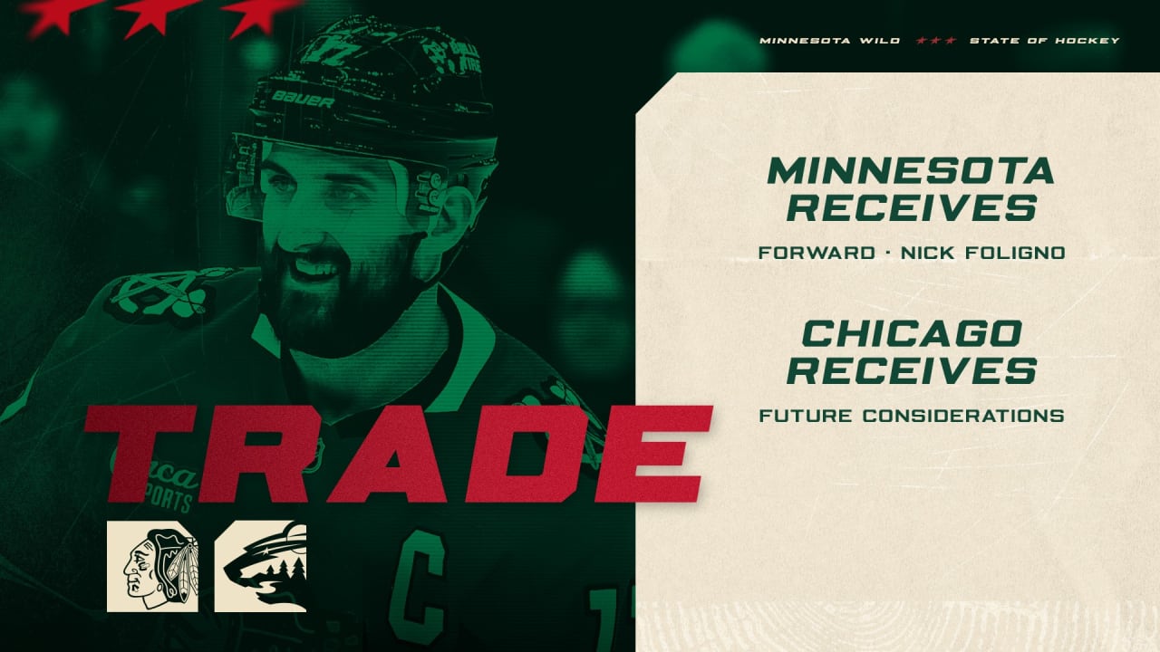 Minnesota Wild îl achiziționează pe atacantul Nick Foligno de la Chicago Blackhawks