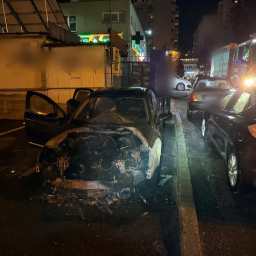 Incendiu la un autoturism în Cluj-Napoca, intervenție rapidă a jandarmului