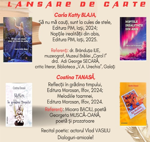 Lansare de carte la CARP Galați, cu patru volume de poezie