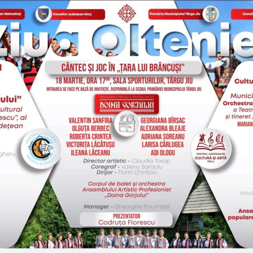 Gorjenii sunt invitați la spectacolul „Cântec și joc în Țara lui Brâncuși”