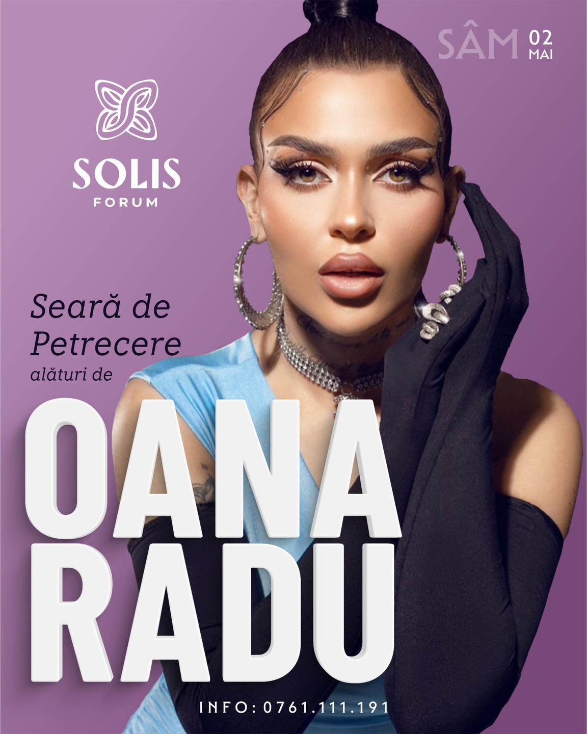 Oana Radu va concerta la Solis Forum la Rediu pe 2 mai