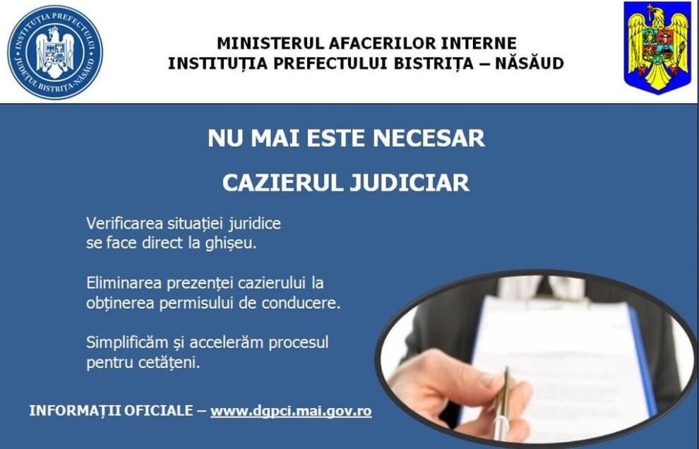 Eliminarea cerinței certificatului de cazier judiciar pentru permise de conducere