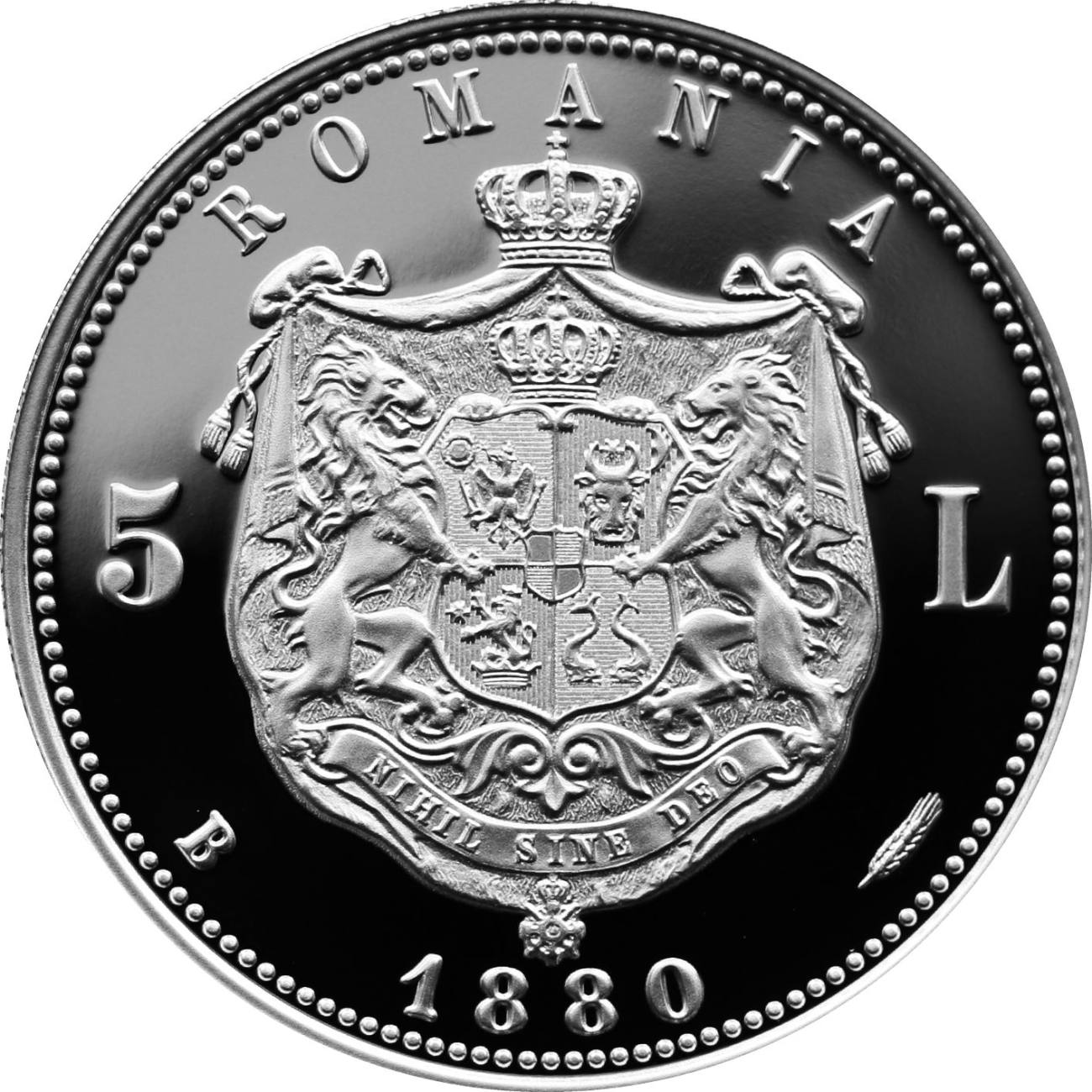 Banca Națională a României lansează o reproducere din argint a monedei de 5 lei din 1880