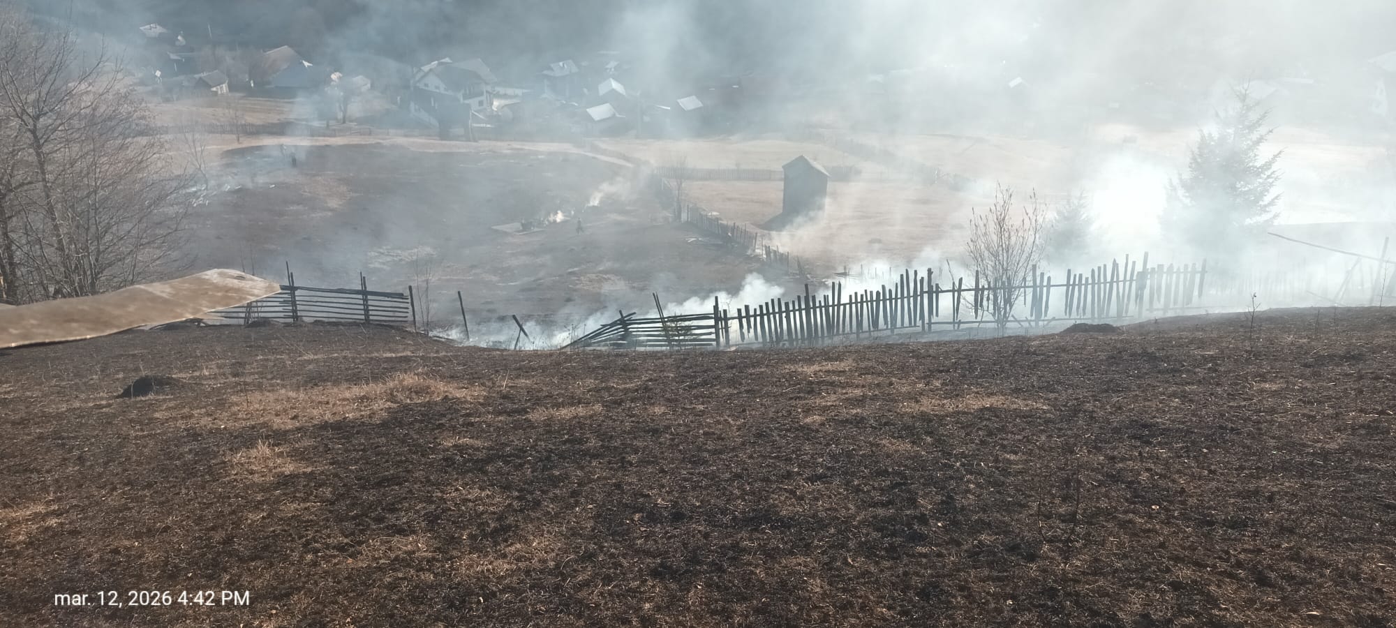 Incendii de vegetație uscată devastatoare în județul Neamț