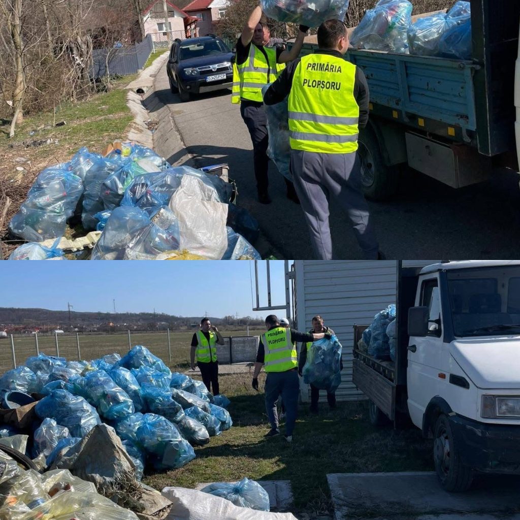 Comuna Plopșoru organizează acțiune de ecologizare cu mare implicare