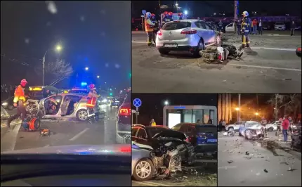 Accident pe Calea Griviţei: Trei autoturisme și un moped implicate