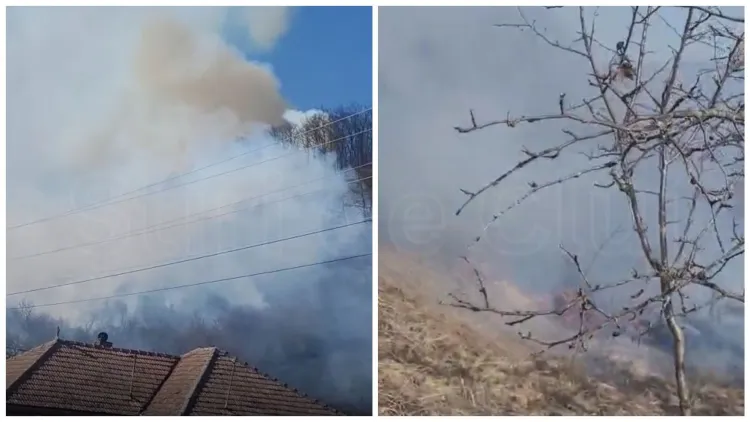 Incendiu provocat de neglijență în Așchileu, Cluj