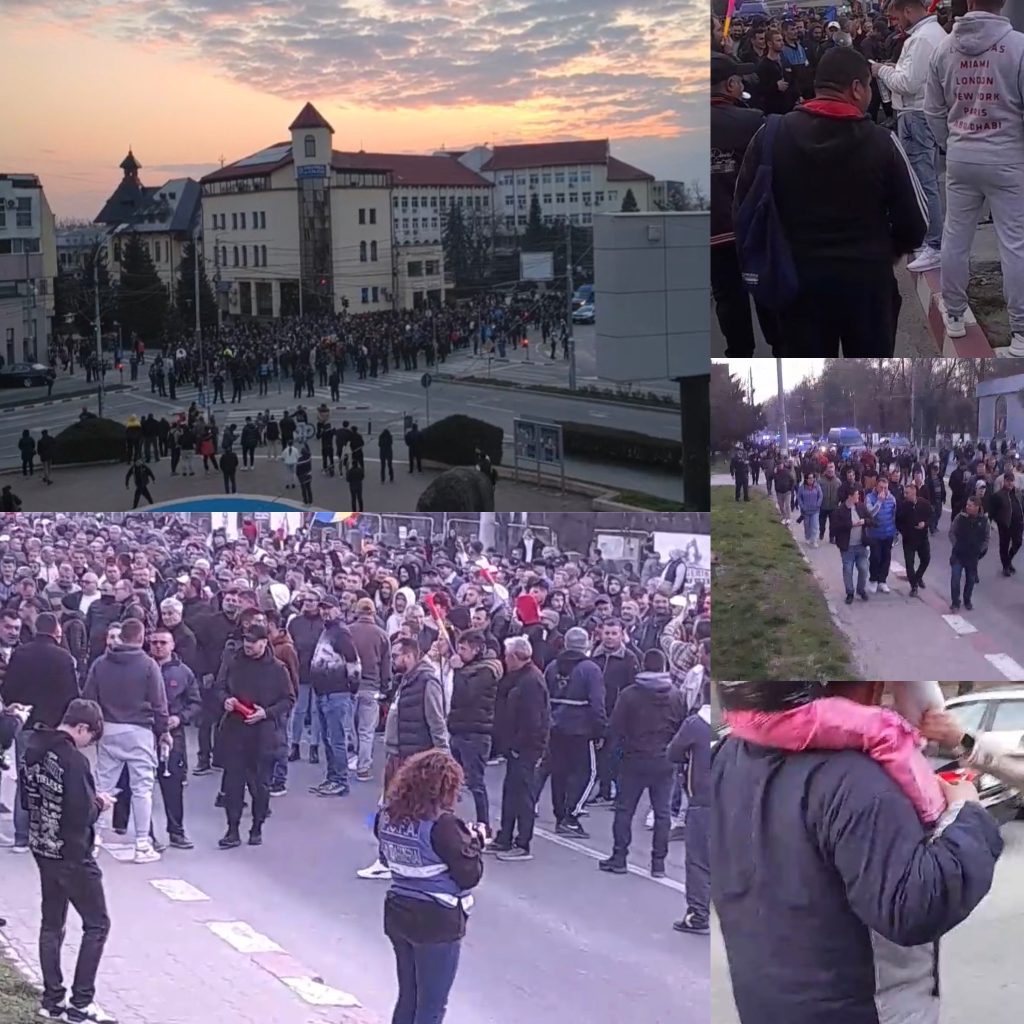 Minerii din Gorj protestează la Târgu Jiu pentru drepturile lor