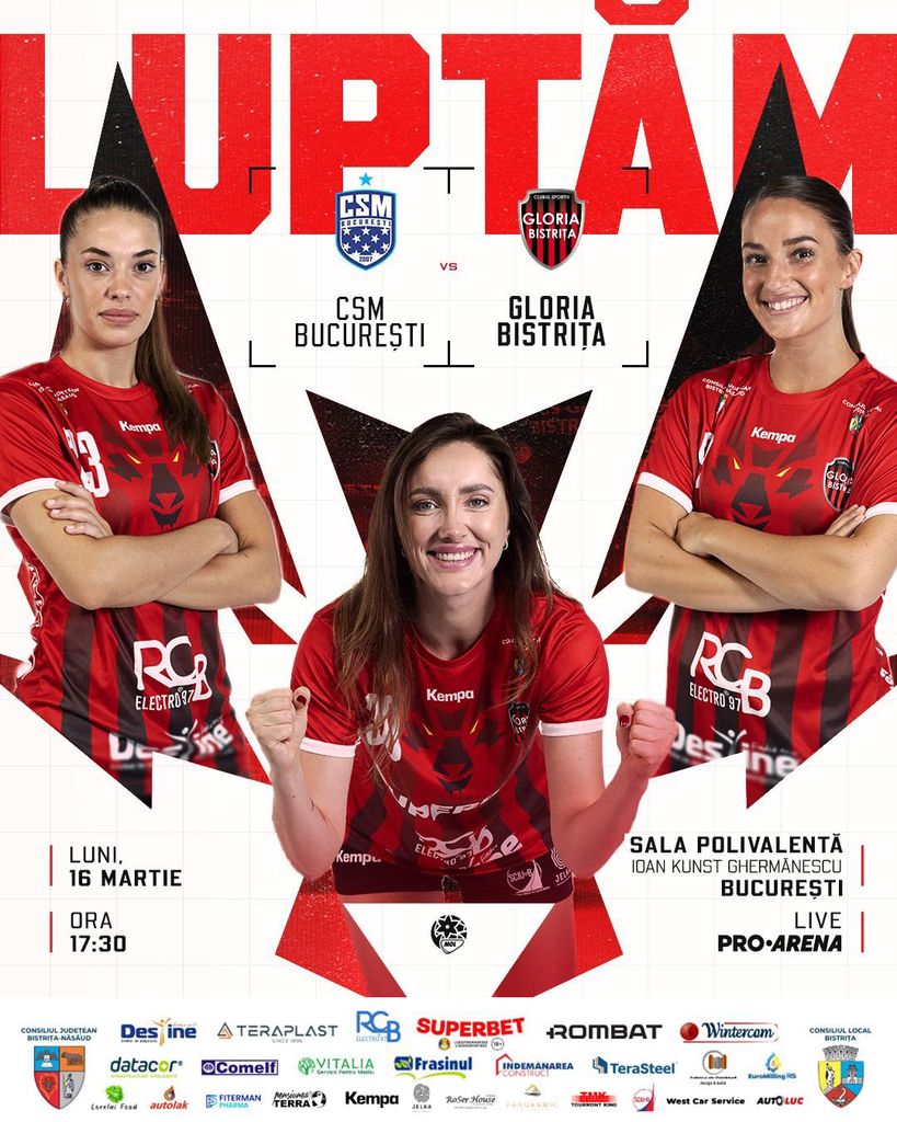 Gloria Bistrița se pregătește pentru meciul crucial de luni cu CSM București