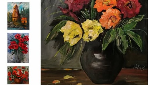 Vernisaj de pictură „Dialog cu florile” la Sighetu Marmației