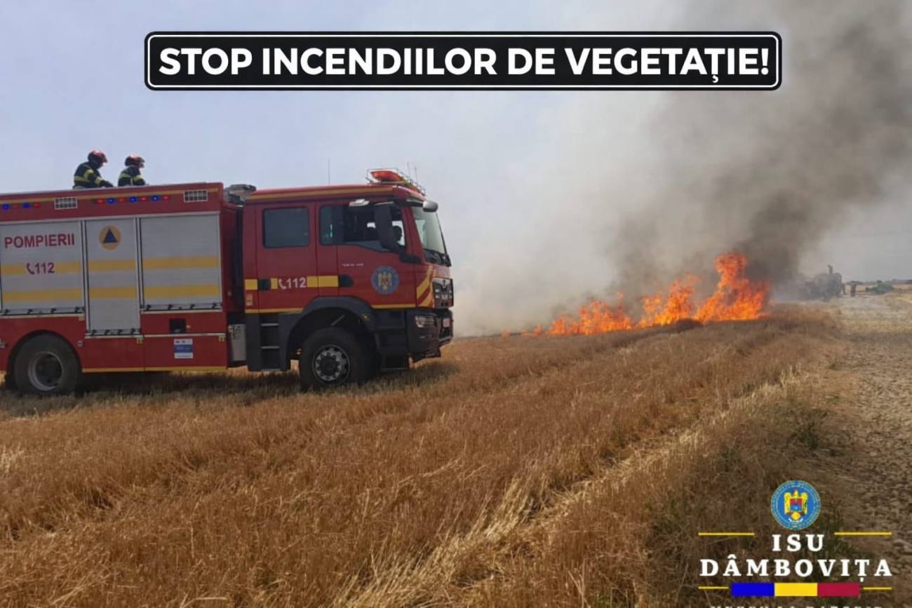Incendiile de vegetație continuă să afecteze Dâmbovița, avertizează ISU