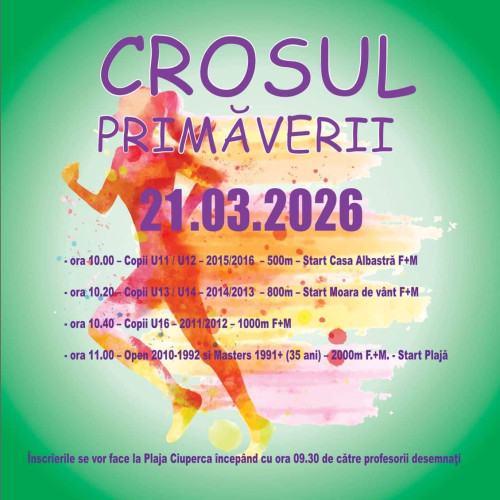 Crosul Primăverii 2026 se desfășoară la Plaja Ciuperca din Tulcea