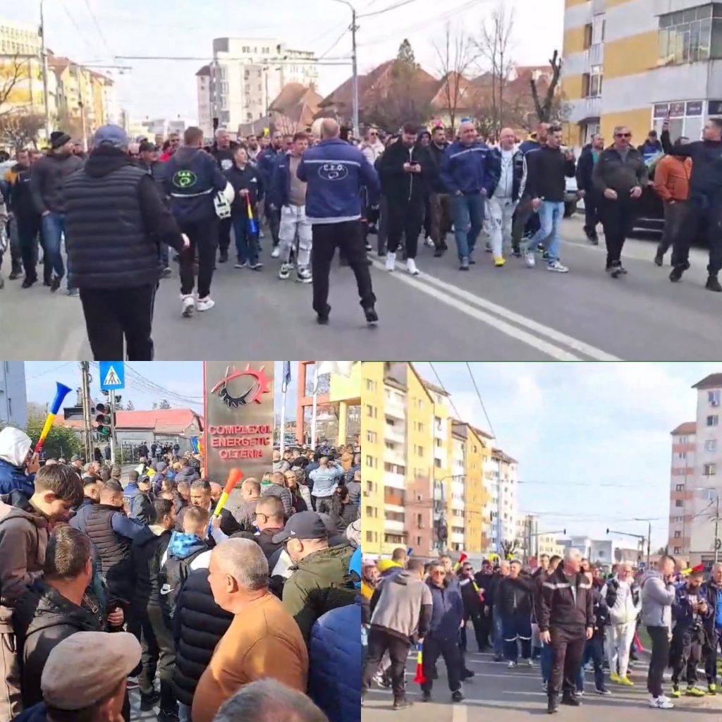 Protestul minerilor din Târgu Jiu se intensifică