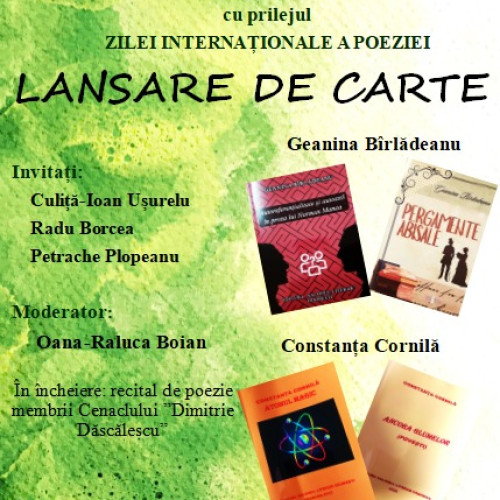 Lansare de carte la Biblioteca Județeană Vrancea de Ziua Poeziei