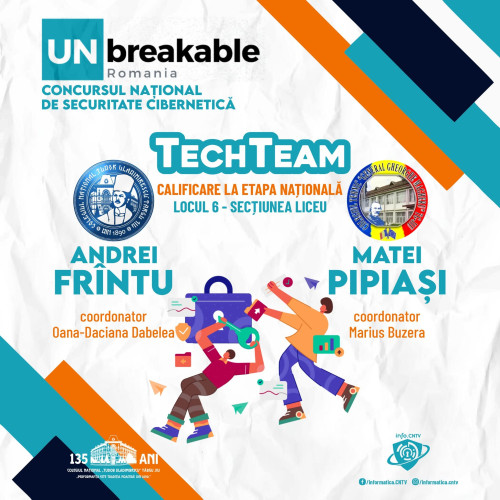 Doi elevi din Târgu Jiu ajung în finala națională UNbreakable 2026