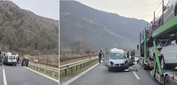 Accident rutier pe DN 7, circulația blocată în Câineni, Vâlcea