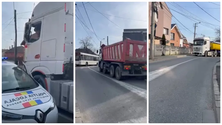 Tensiune în Someșeni din cauza traficului greu pe strada Bărc I