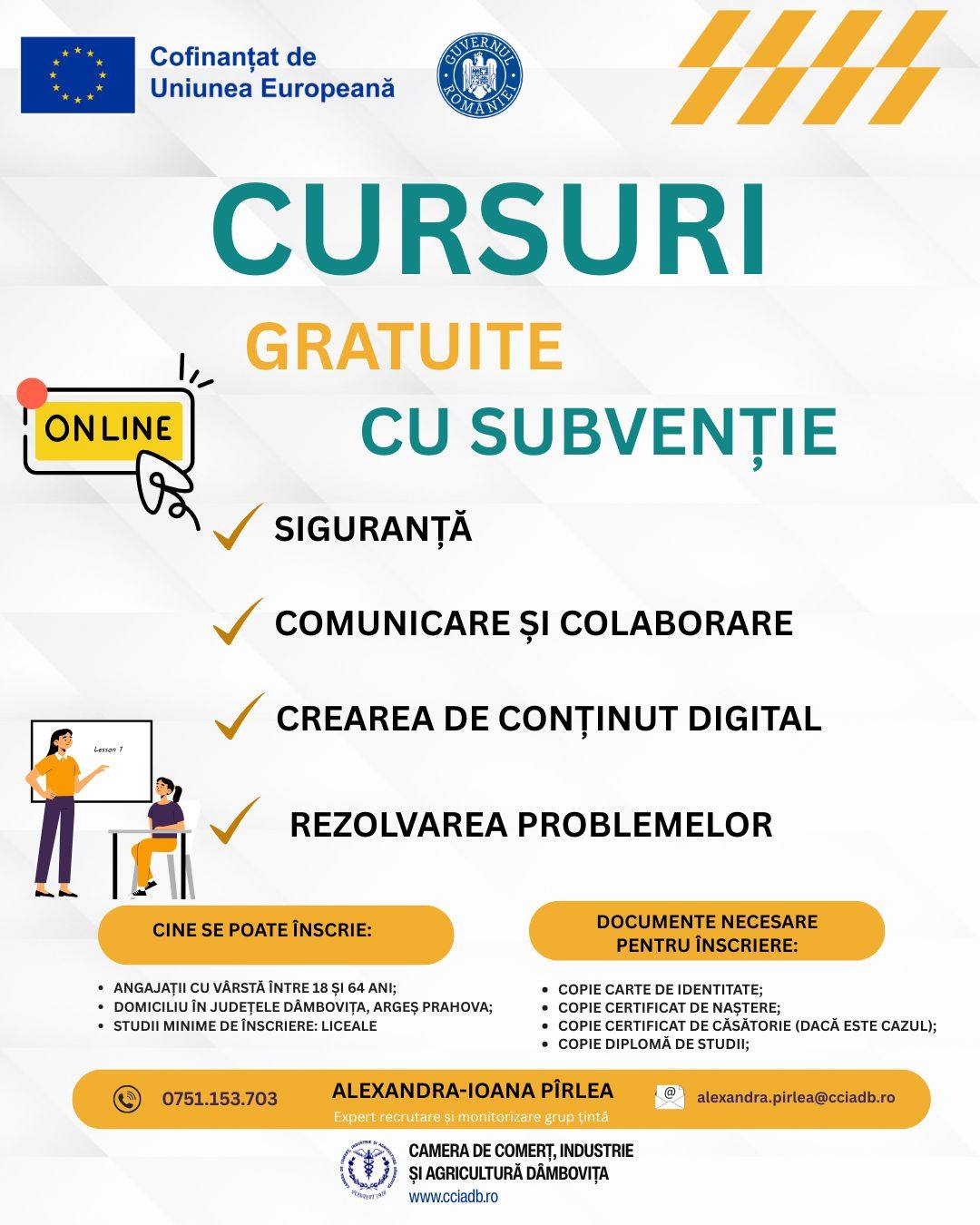 Continuă înscrierile pentru cursuri gratuite de competențe digitale în Dâmbovița
