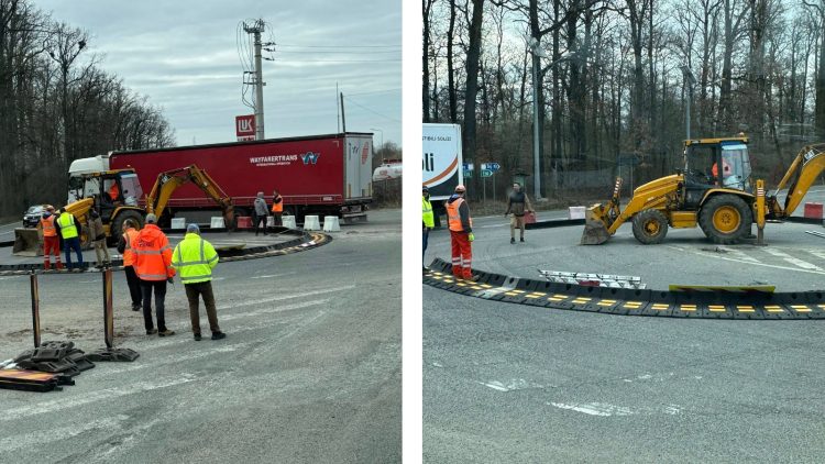 Se amenajează un nou sens giratoriu pe DN 1c pentru siguranța rutieră