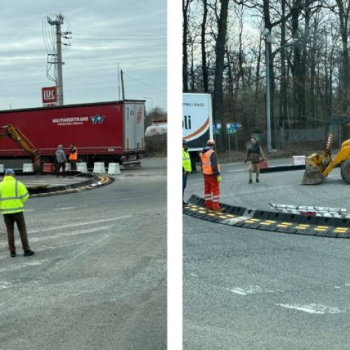 Se amenajează un nou sens giratoriu pe DN 1c pentru siguranța rutieră