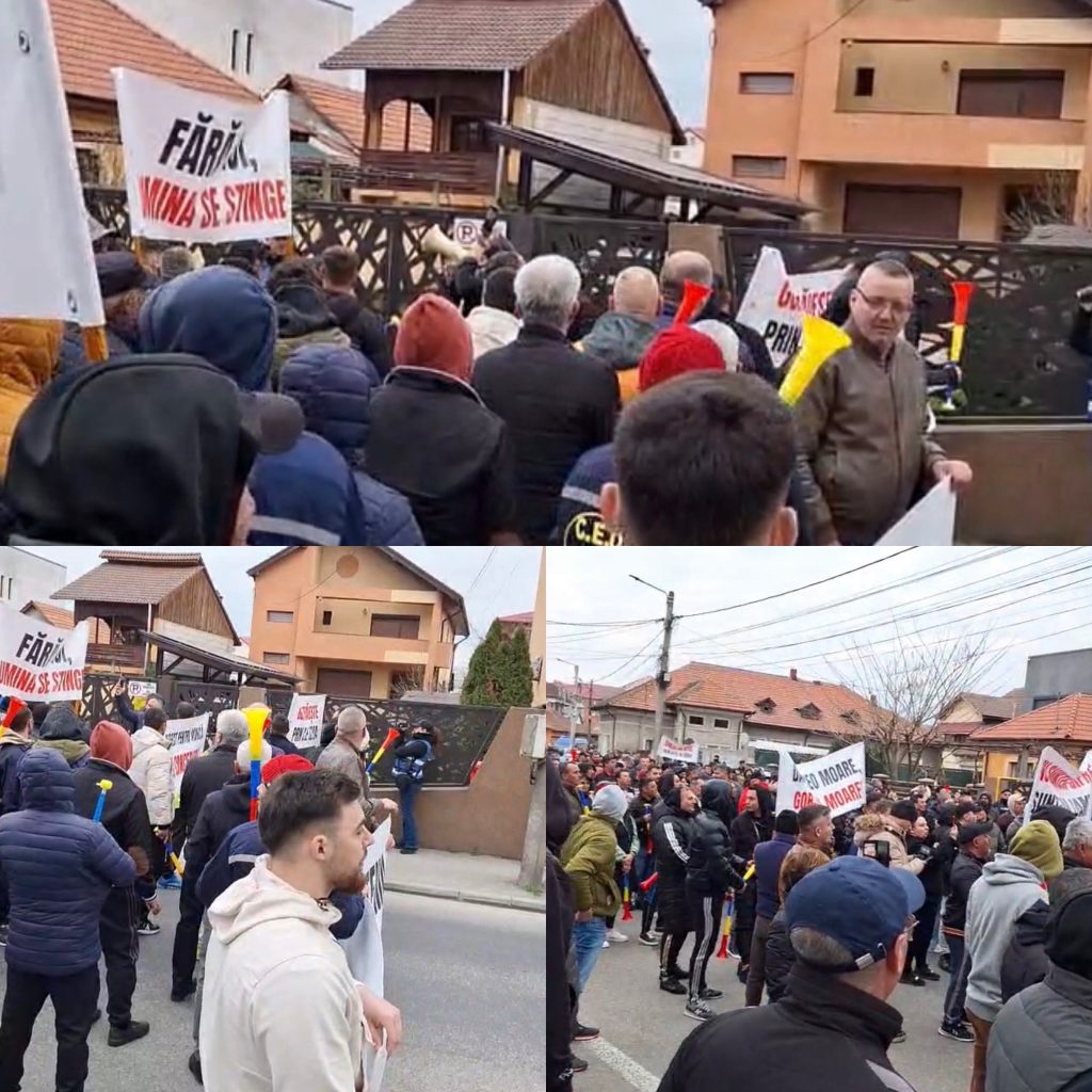 Minerii schimbă traseul protestului și ajung la locuința deputatului Weber