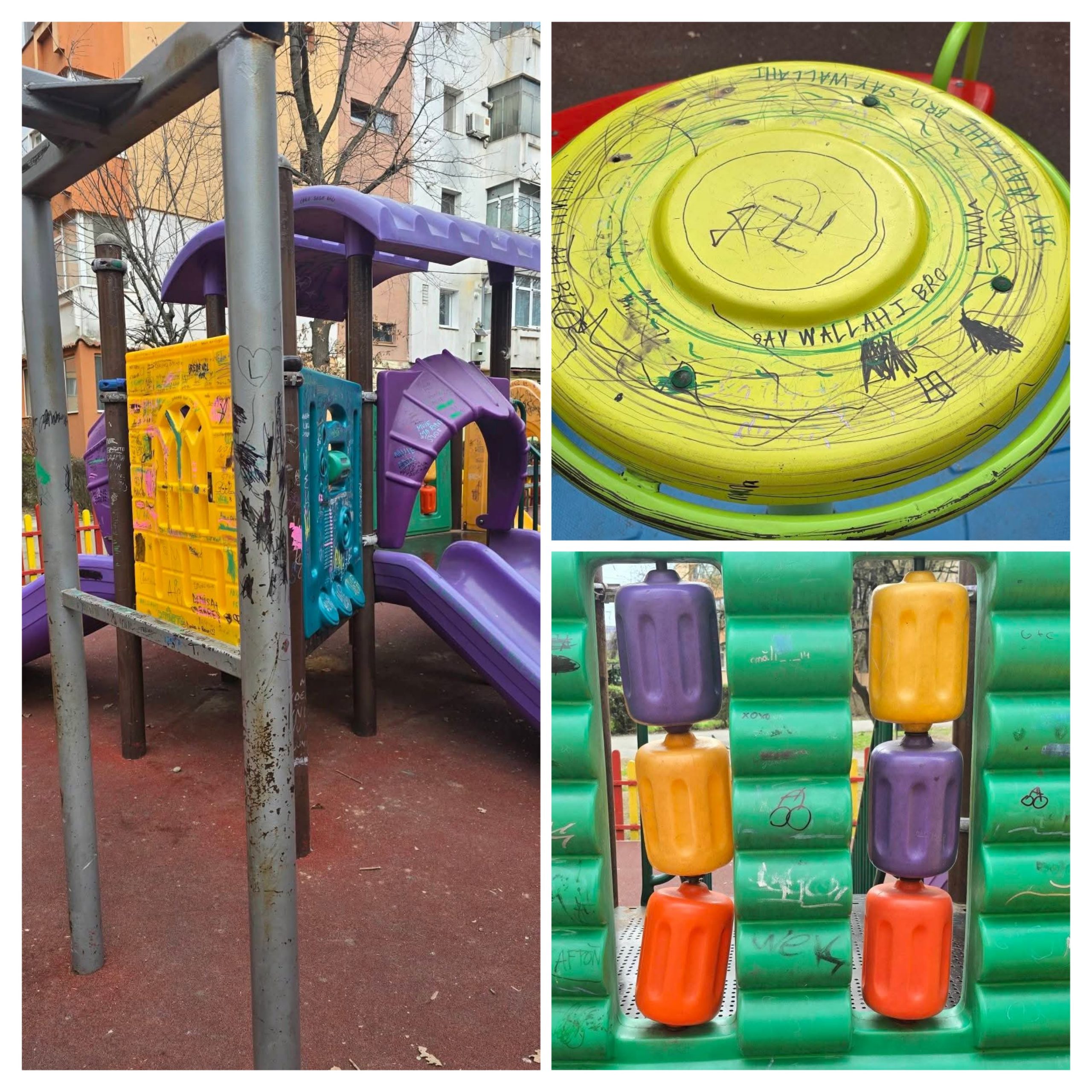 Vandalismul afectează un nou spațiu de joacă din Târgu Jiu