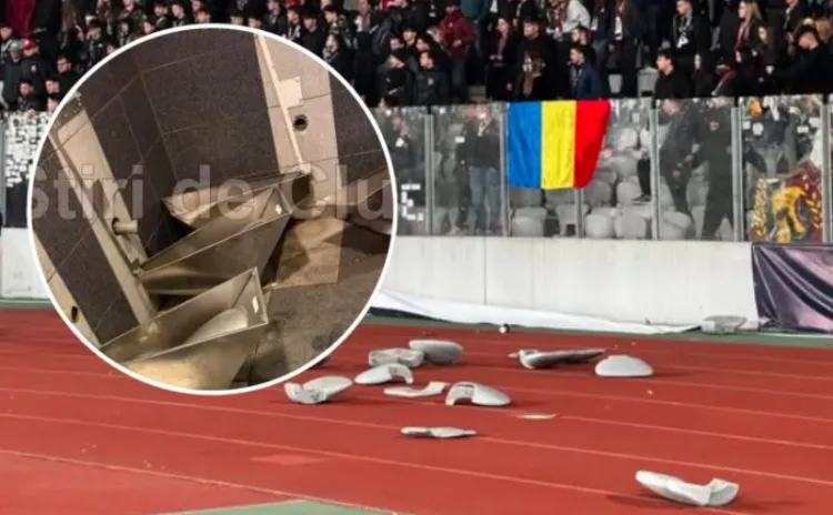 Ultrașii CFR Cluj devastat toaletele după meciul cu „U” Cluj