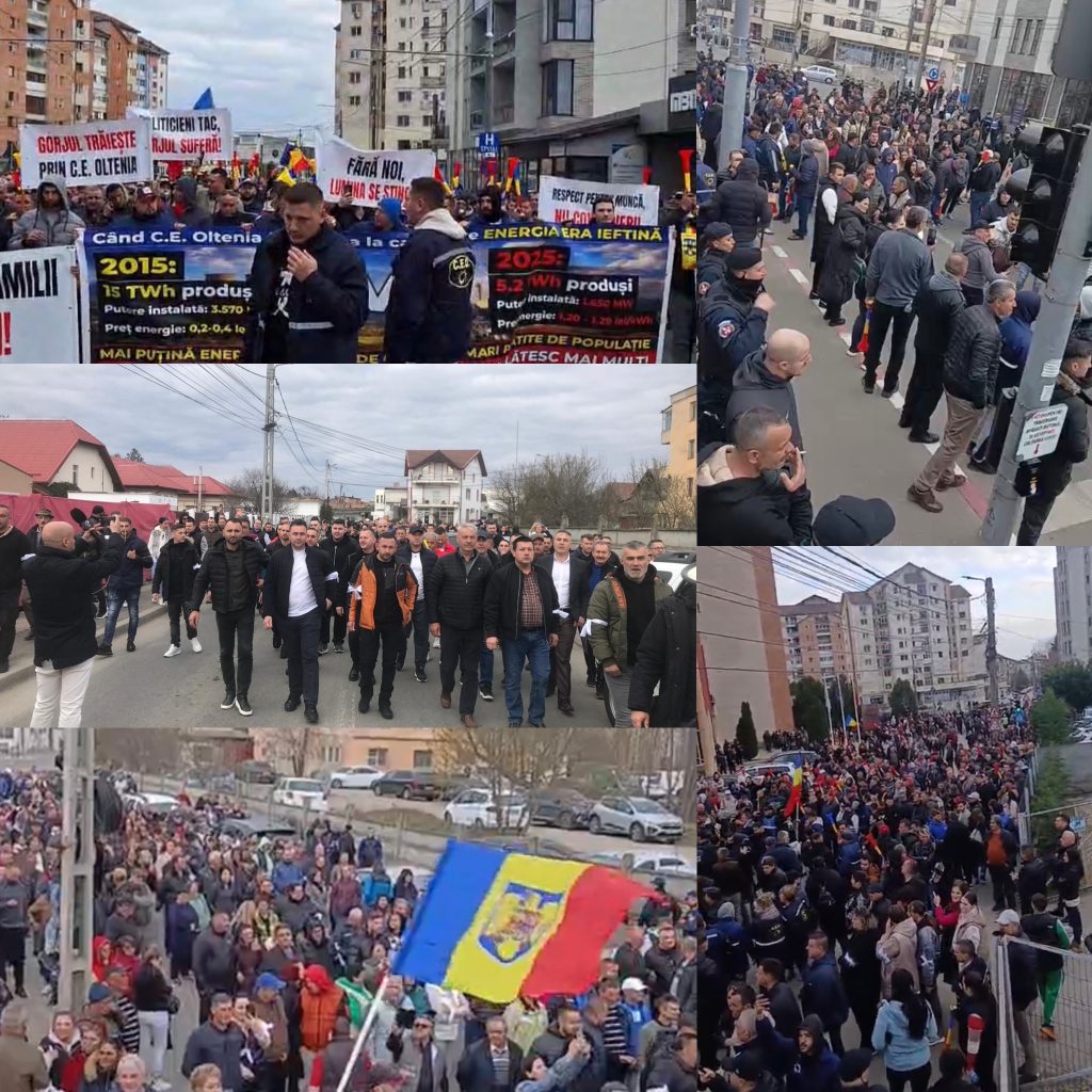 Protest masiv la Complexul Energetic Oltenia, cu mii de participanți