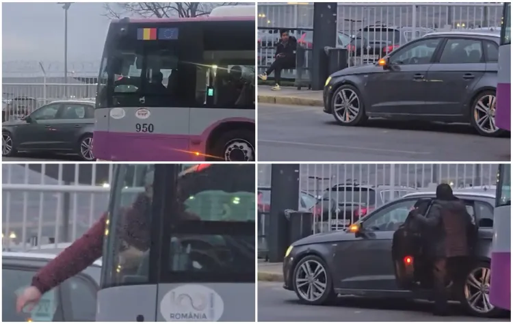 Șofer de lux blochează autobuz în stație, scandal la Cluj-Napoca