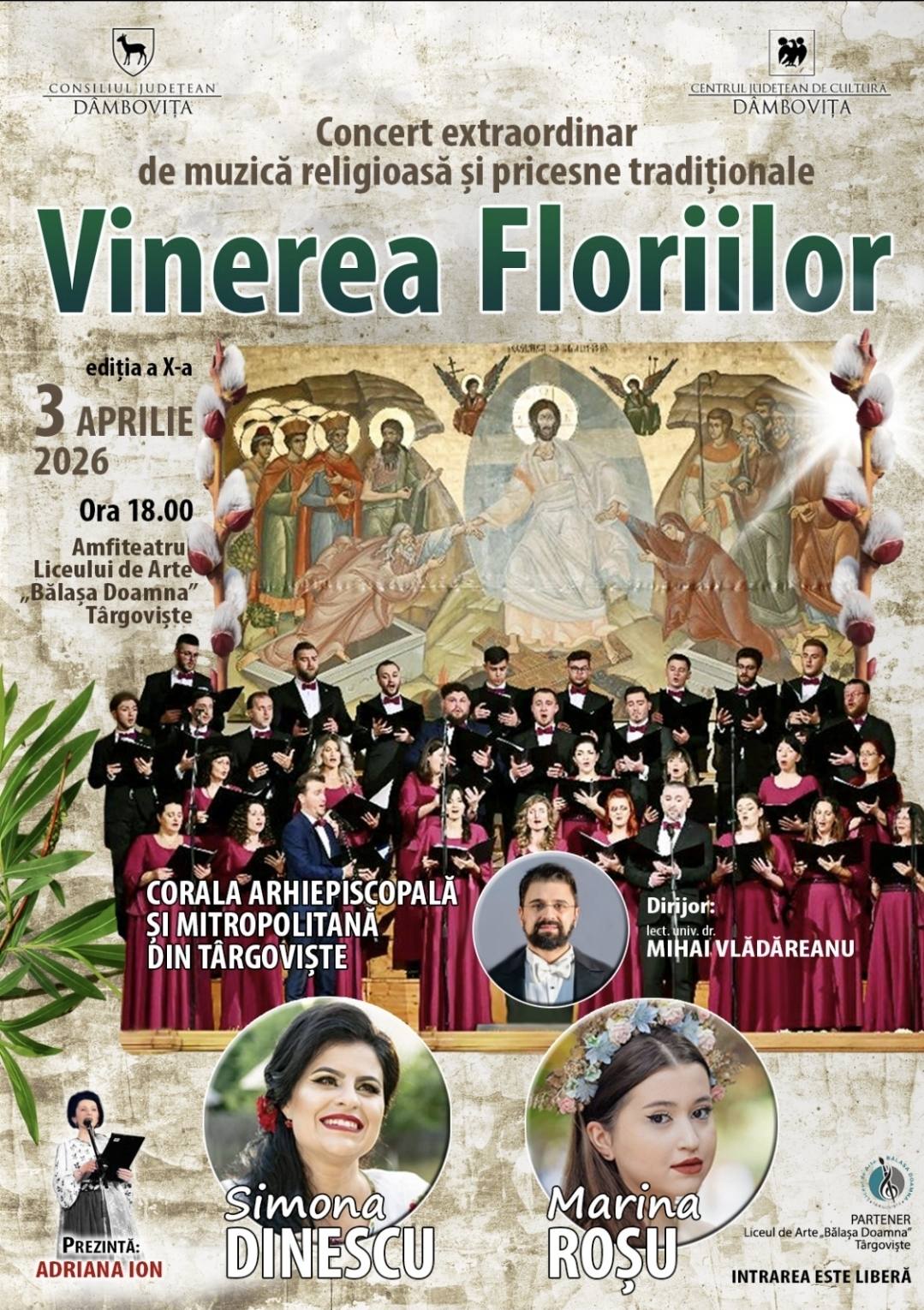 Concert special de Floriile în Târgoviște pentru dâmbovițeni