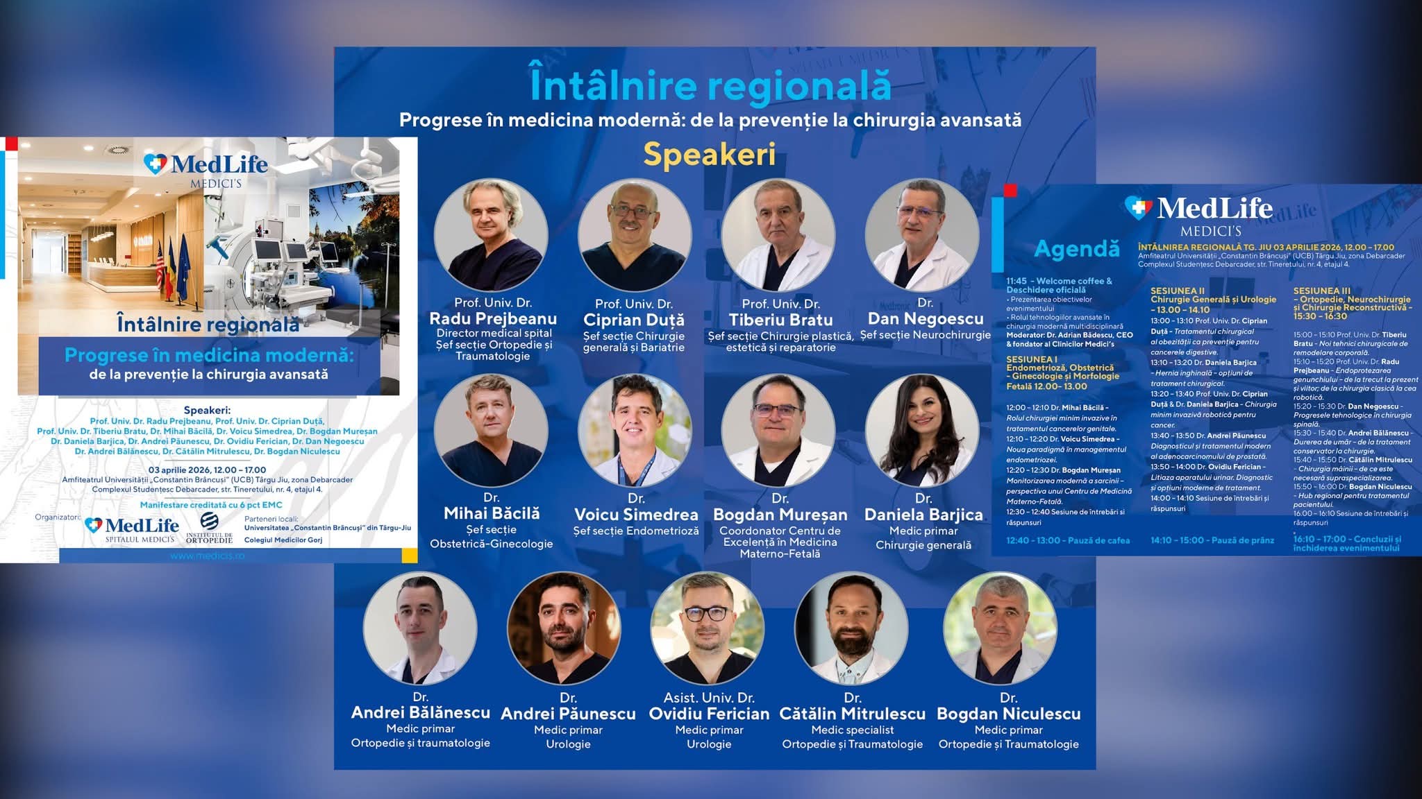 Conferință medicală de amploare la Târgu Jiu, în aprilie 2026
