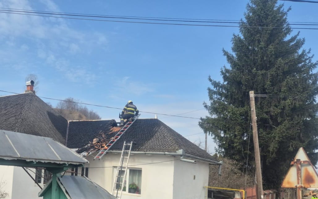 Incendiu în Borlești: O femeie a avut nevoie de îngrijiri medicale