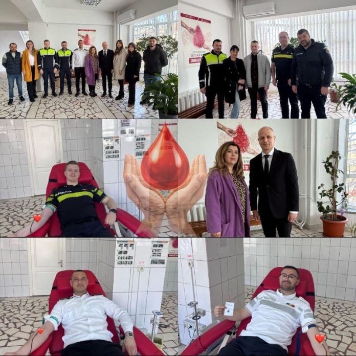Polițiștii din Vrancea continuă campania de donare de sânge „Dăruim viață împreună”