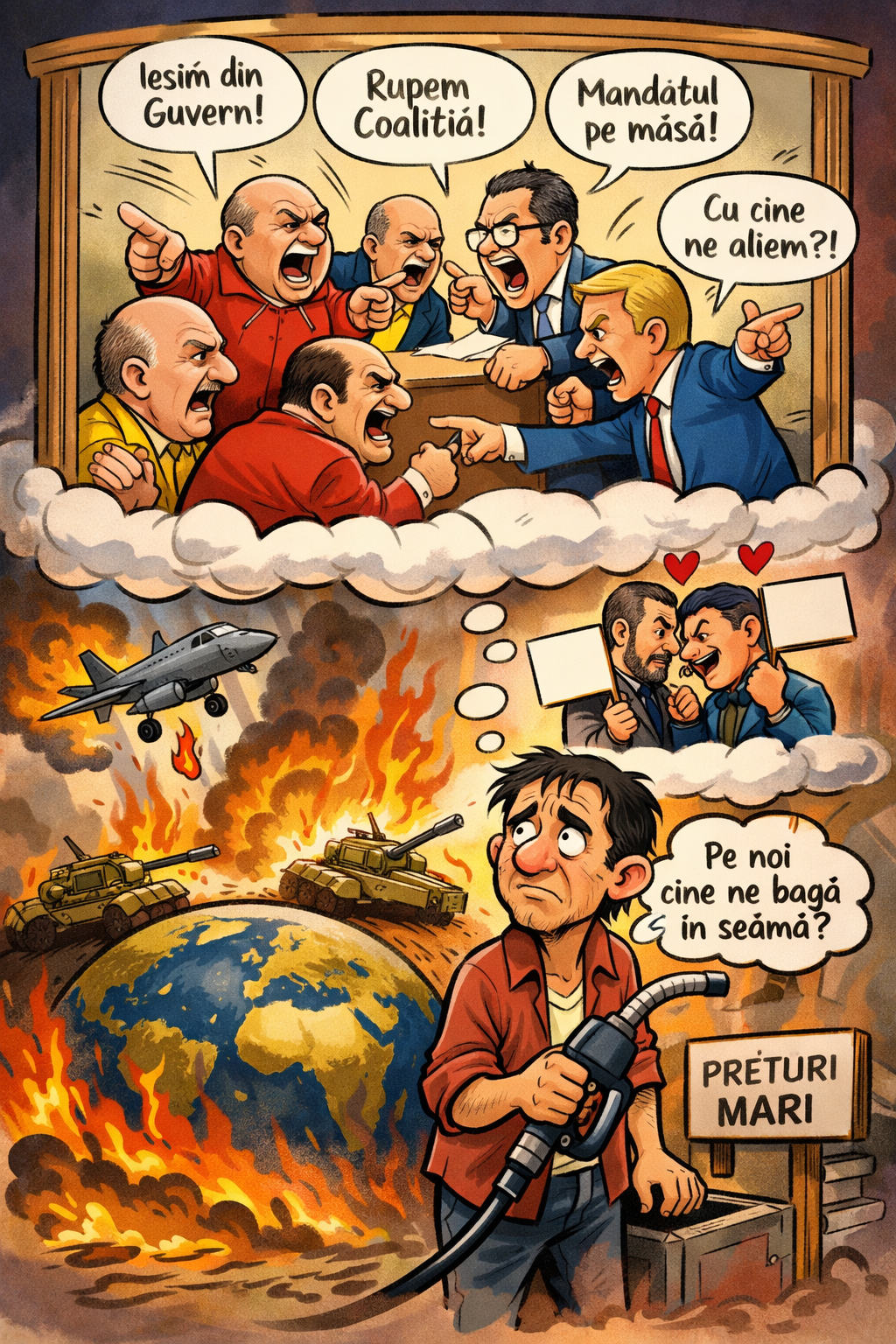 Politicienii români continuă disputele în timp ce războiul global amenință