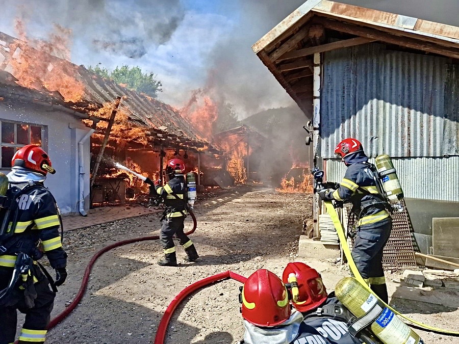 Incendiu violent într-o gospodărie din comuna Hârsești
