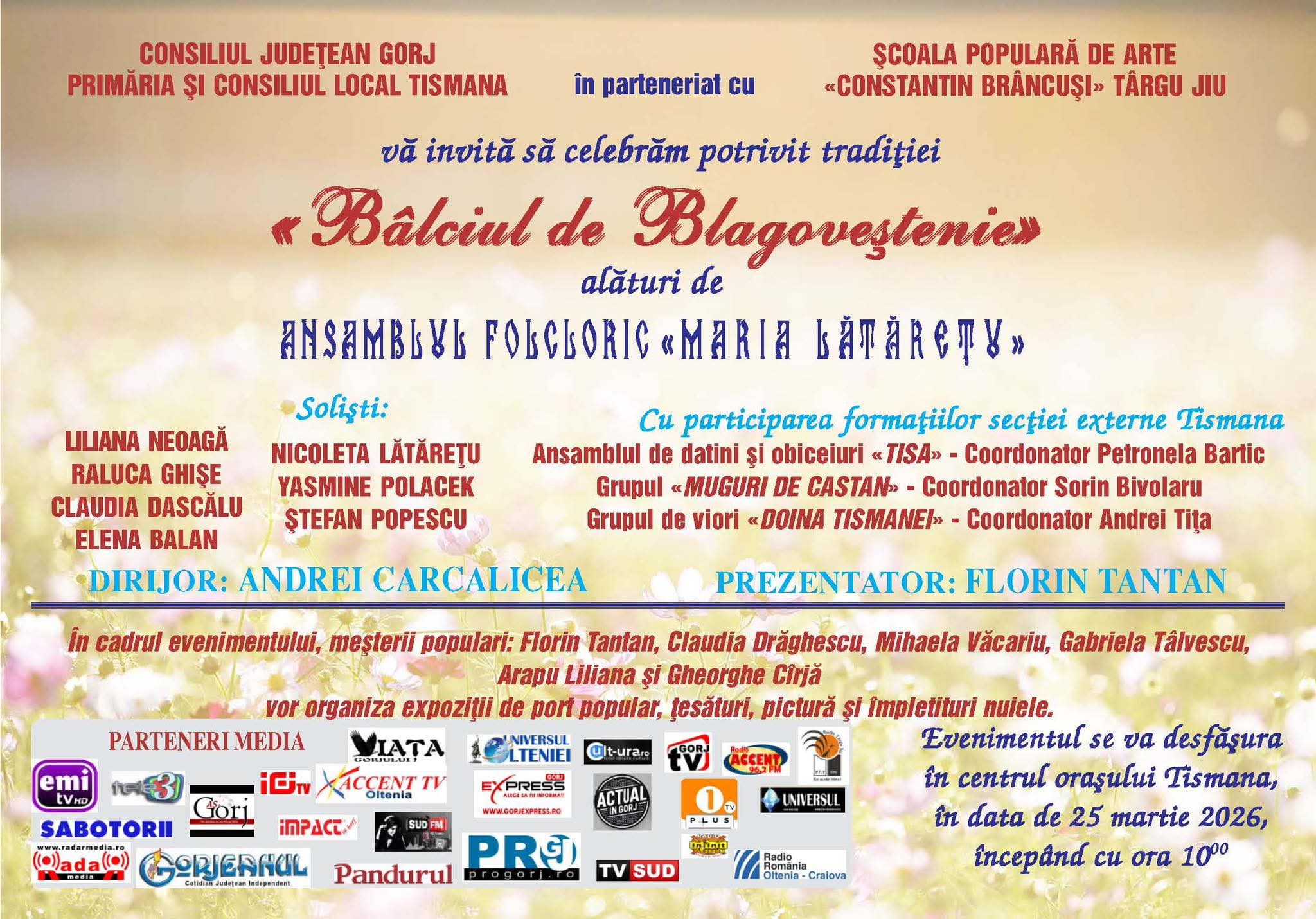 Tradiționalul „Bâlci de Blagoveștenie” revine în Tismana pe 25 martie