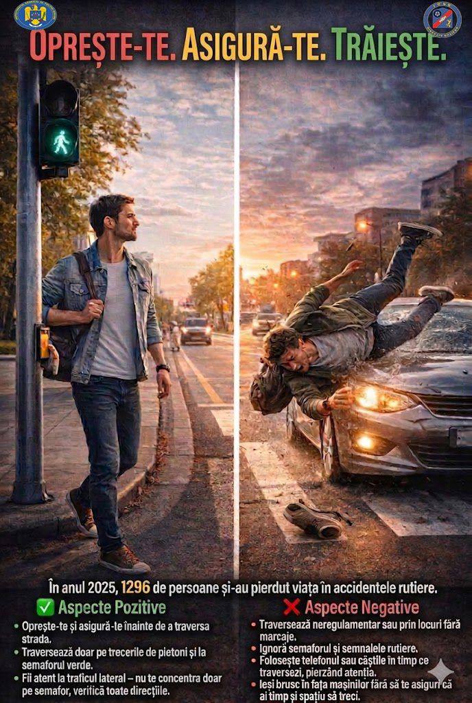 Poliția Dâmbovița lansează campania „Săptămâna siguranței pietonilor”